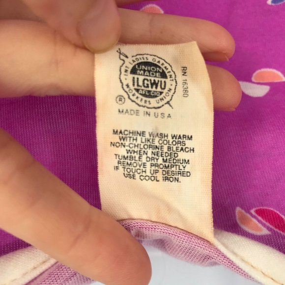 Vintage 1960s Summer Spring Print Dress Fit and Flare Belted - Picture 10 of 16